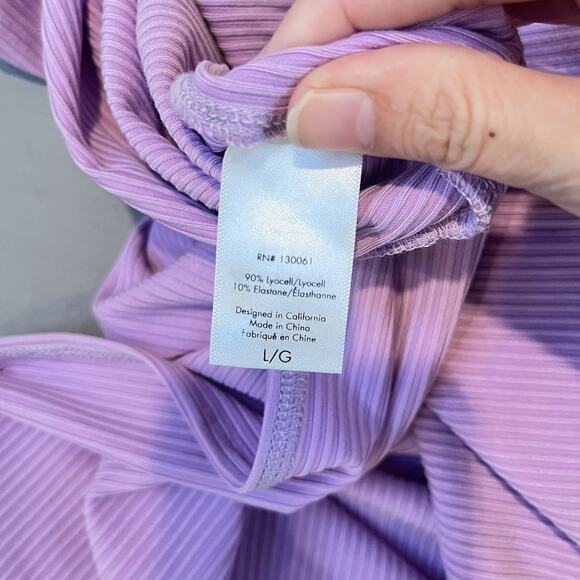 L*Space Nico Cutout Maxi Dress in Lavender Size Large Stretch Side Slit Ribbed - Picture 11 of 11